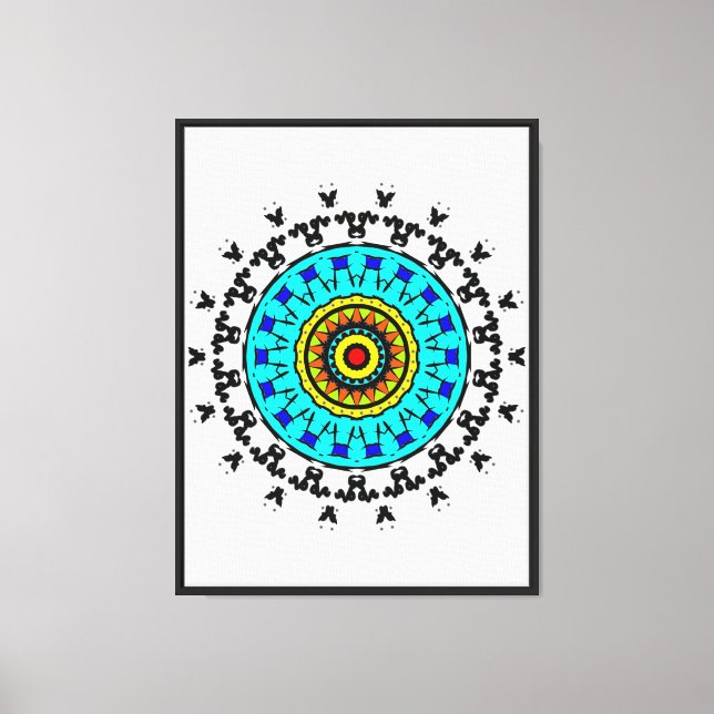 Cyan Crystal Zen Canvas Print (Front)