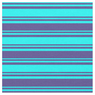 Cyan & Dark Slate Blue Colored Pattern Fabric