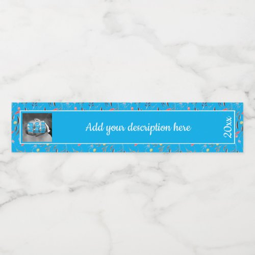 Cyan Floral Replacement RING BINDER SPINE LABELS