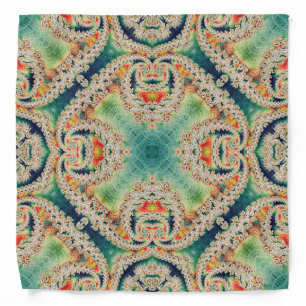 Cyan Fractal Square Bandana