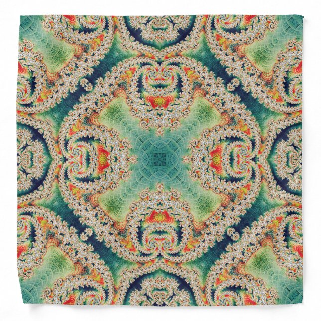 Cyan Fractal | Square Bandana (Front)