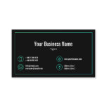 Cyan Gradient Frame Contact Icons Black Business Business Card Cyan Gradient Frame Contact Icons Black Business Business Card