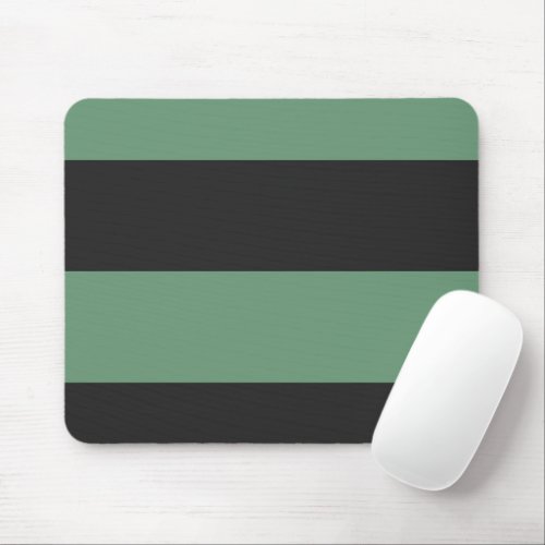 Cyan Green and Gray Simple Extra Wide Stripes Mouse Pad