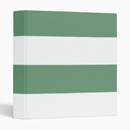 Cyan Green and White Simple Extra Wide Stripes 3 Ring Binder