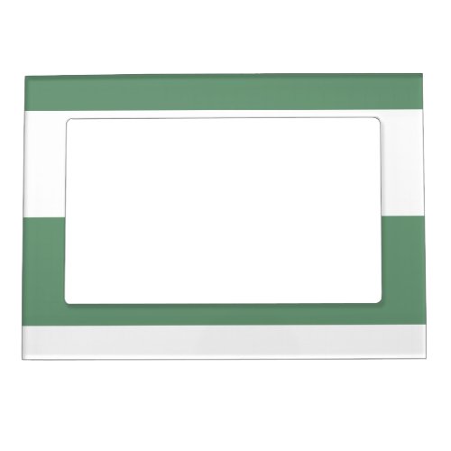 Cyan Green and White Simple Extra Wide Stripes Magnetic Frame