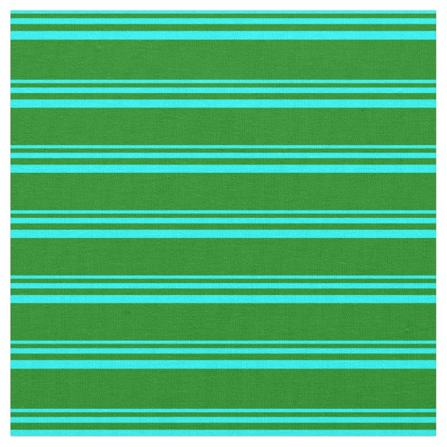 Cyan & Green Colored Lines Pattern Fabric (Close Up)