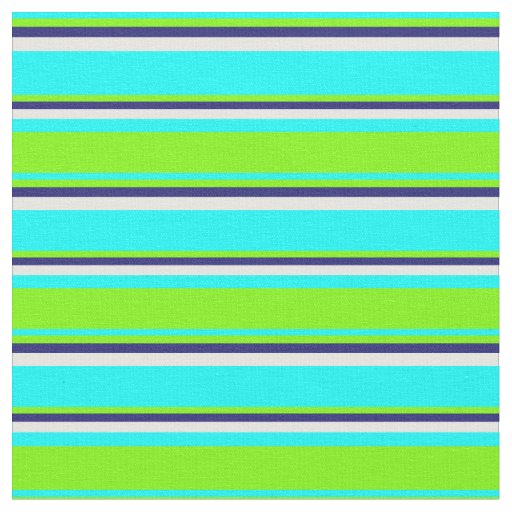 Cyan, Green, Midnight Blue, and White Pattern Fabric