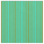 [ Thumbnail: Cyan & Green Striped Pattern Fabric ]