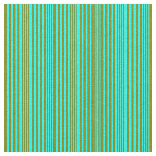 Cyan & Green Striped Pattern Fabric