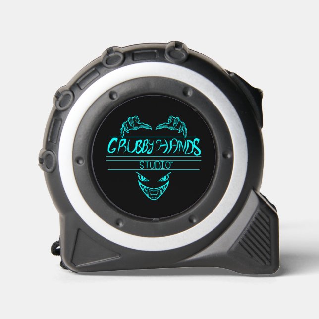 Cyan Grubby Hands Studio Tape Measure (Front)