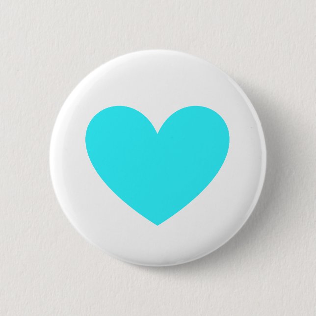Cyan Heart Button (Front)