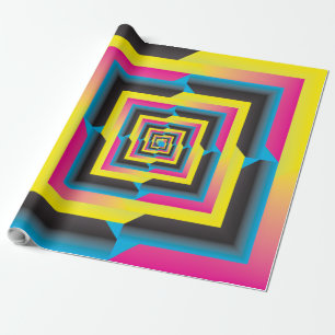 cyan magenta yellow black blended wrapping paper