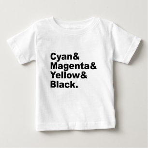 Cyan Magenta Yellow Black CMYK Color Scheme Baby T-Shirt