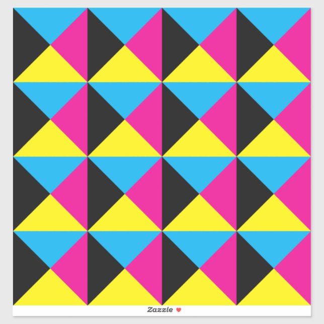 cyan magenta yellow black triangle game sticker (Sheet)