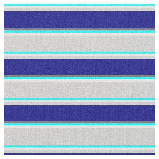 Cyan, Mint Cream, Light Gray, Blue, and Dim Grey Fabric (Close Up)