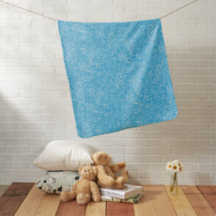 Cyan paisley pattern baby blanket