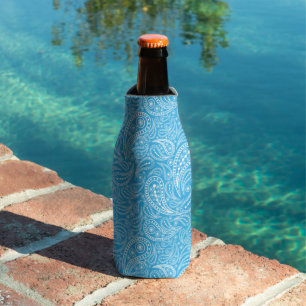 Cyan paisley pattern bottle cooler
