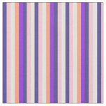 [ Thumbnail: Cyan, Pink, Dark Slate Blue, Purple & Salmon Lines Fabric ]