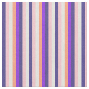 Cyan, Pink, Dark Slate Blue, Purple & Salmon Lines Fabric