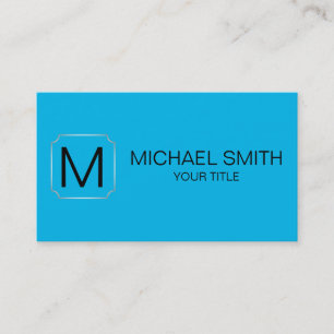 Cyan (process) color background business card