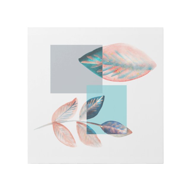 Cyan Red Leaf Gallery Wrap (Front)