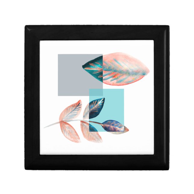 Cyan Red Leaf Gift Box (Front)