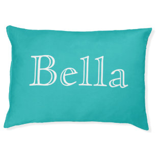 Cyan Robin Egg Blue Custom Name Modern Pet Bed
