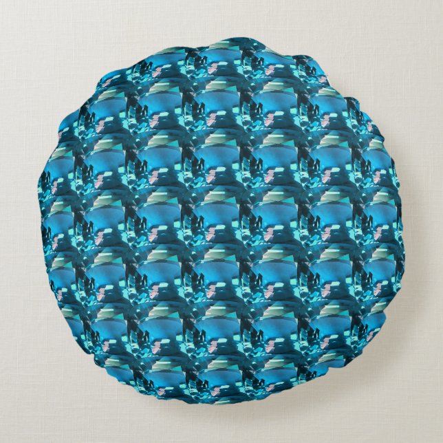 Cyan Round Pillow (Back)