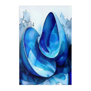 Cyan Seashell Whirl   Acrylic Print