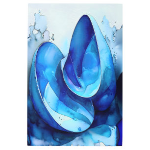 Cyan Seashell Whirl   Metal Print