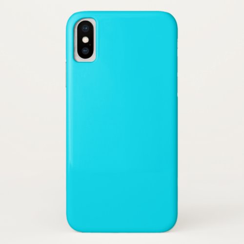 Cyan Sky Blue Color Customize This iPhone XS Case