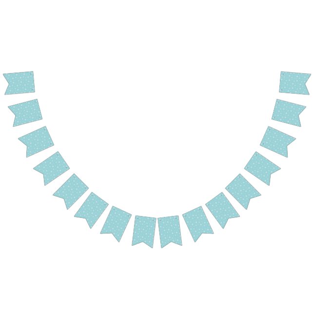 Cyan Snowflake Pattern Holiday Bunting Flags (All)