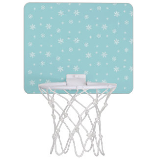 Cyan Snowflake Pattern Holiday Mini Basketball Hoop