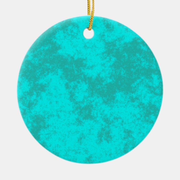 Cyan Soft Grunge Design Christmas Tree Ornaments