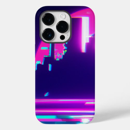 Cyan synthwave city Case_Mate iPhone 14 pro case
