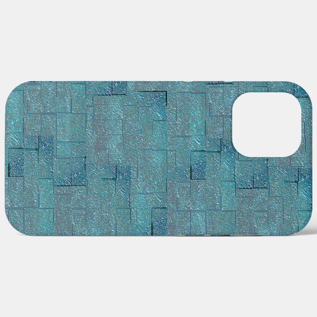 Cyan to gray texture shaped mosaic cutouts Case-Mate iPhone case (Back (Horizontal))