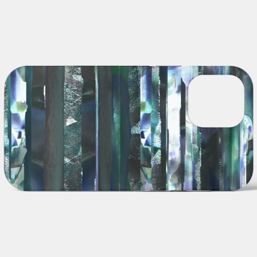 Cyan torn stripes of smeared and grainy textures  iPhone 12 pro max case