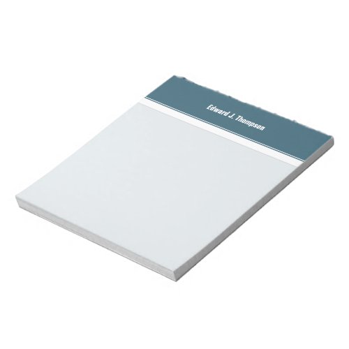 Cyan White Simple Border Notepad