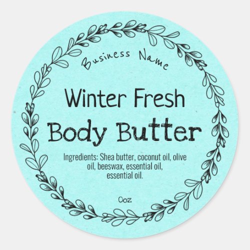 Cyan Winter Fresh Kraft Product Labels