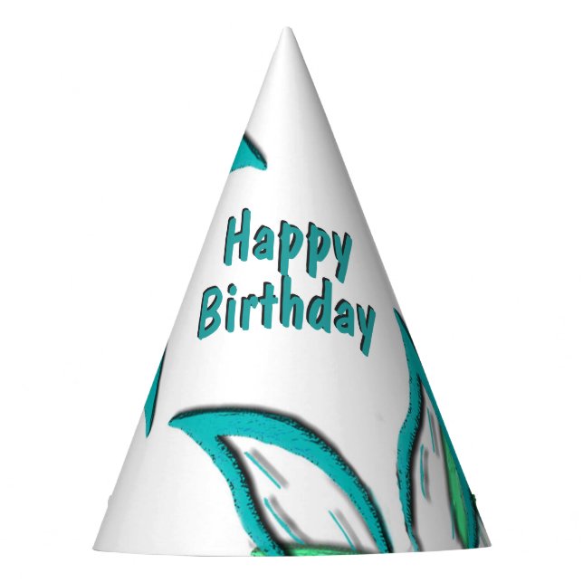 Cyan Wisps Party Hat (Front)