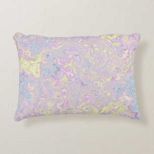 Cyan, Yellow, Magenta Swirl  Accent Pillow