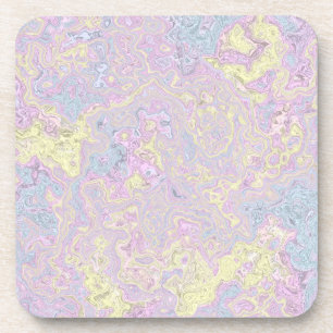 Cyan, Yellow, Magenta Swirl Beverage Coaster