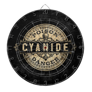 Cyanide Vintage Style Poison Label Dartboard With Darts