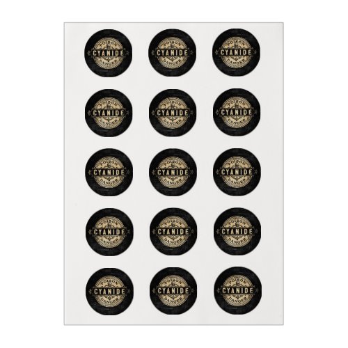 Cyanide Vintage Style Poison Label Edible Frosting Rounds