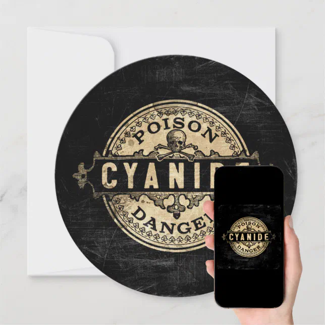 Cyanide Vintage Style Poison Label Invitation | Zazzle