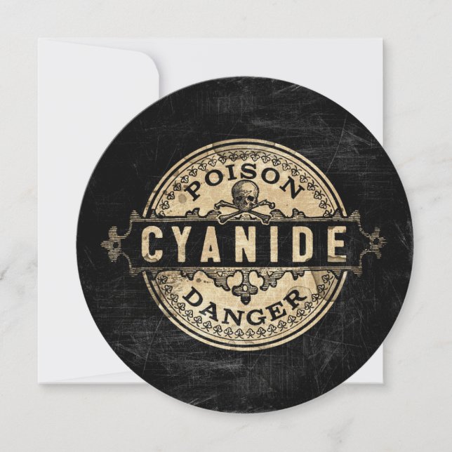 Cyanide Vintage Style Poison Label Invitation (Front)