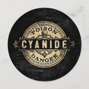 Cyanide Vintage Style Poison Label Invitation