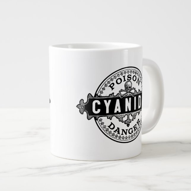 Cyanide Vintage Style Poison Label Large Coffee Mug (Front Right)