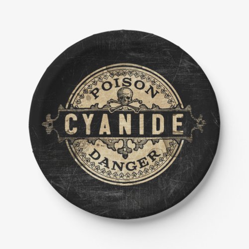 Cyanide Vintage Style Poison Label Paper Plates