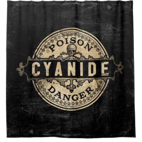Cyanide Vintage Style Poison Label Shower Curtain